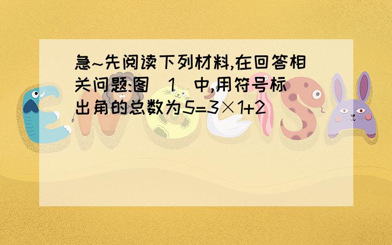 急~先阅读下列材料,在回答相关问题:图(1)中,用符号标出角的总数为5=3×1+2