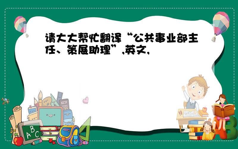 请大大帮忙翻译“公共事业部主任、策展助理”,英文,