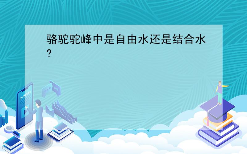 骆驼驼峰中是自由水还是结合水?