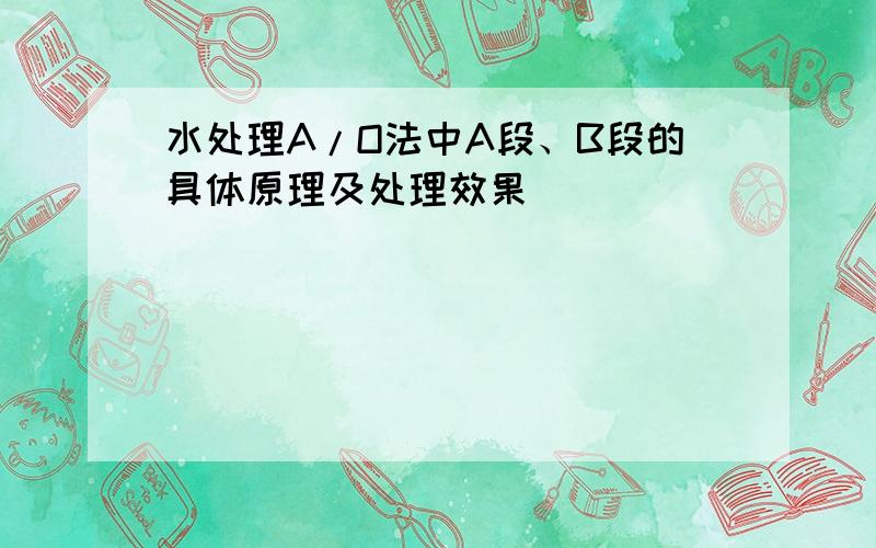 水处理A/O法中A段、B段的具体原理及处理效果