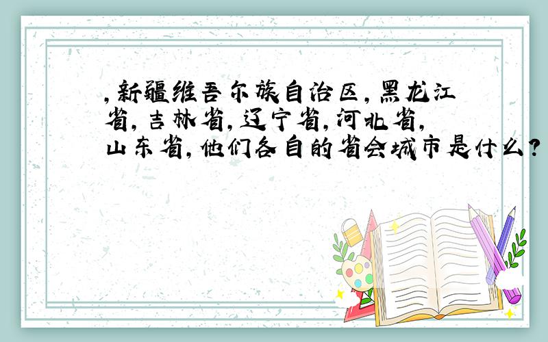 ,新疆维吾尔族自治区,黑龙江省,吉林省,辽宁省,河北省,山东省,他们各自的省会城市是什么?