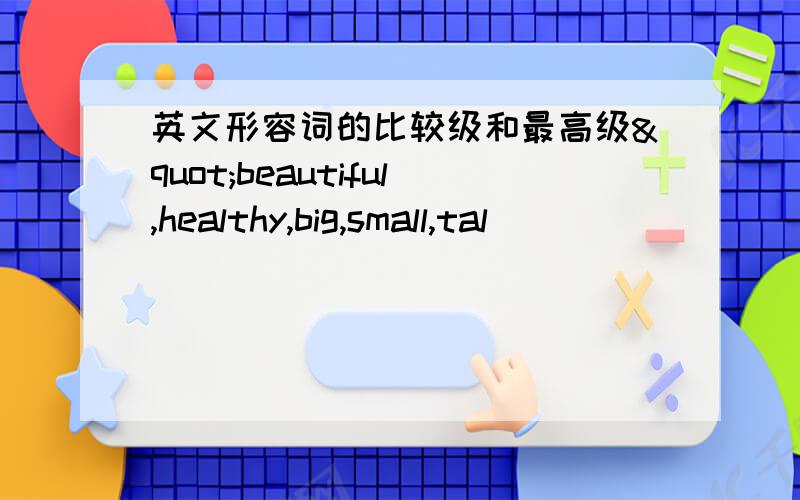 英文形容词的比较级和最高级"beautiful,healthy,big,small,tal