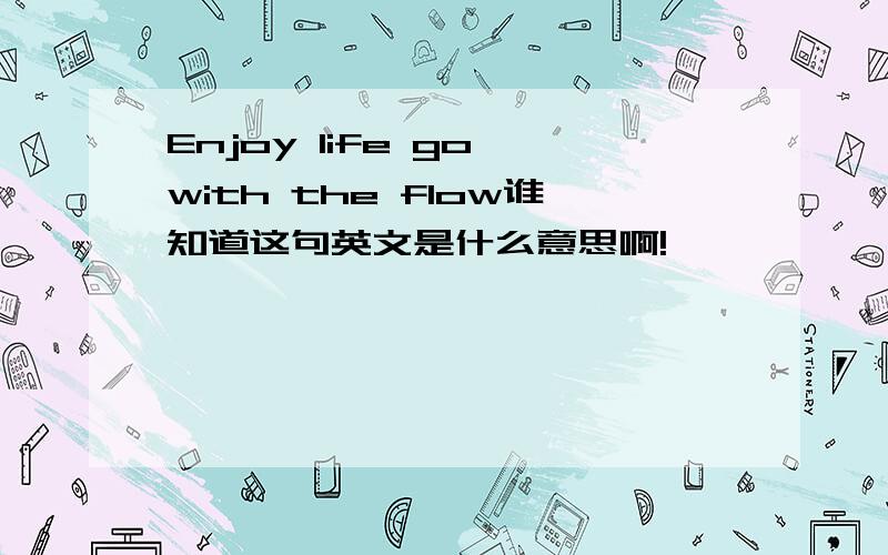 Enjoy life go with the flow谁知道这句英文是什么意思啊!