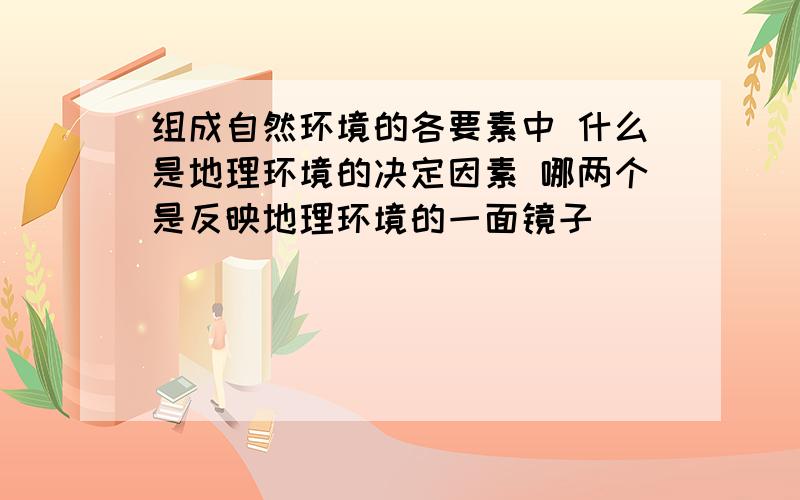 组成自然环境的各要素中 什么是地理环境的决定因素 哪两个是反映地理环境的一面镜子