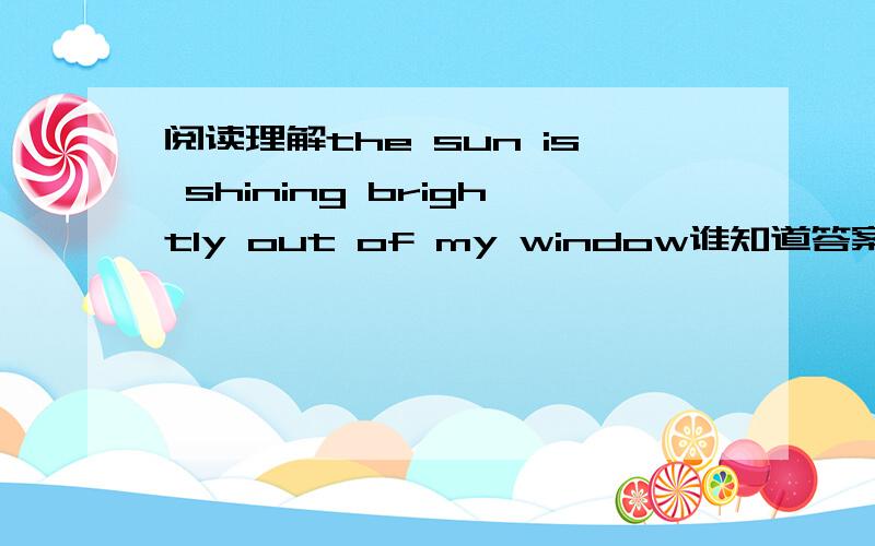 阅读理解the sun is shining brightly out of my window谁知道答案