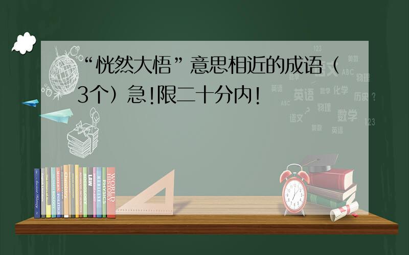 “恍然大悟”意思相近的成语（3个）急!限二十分内!