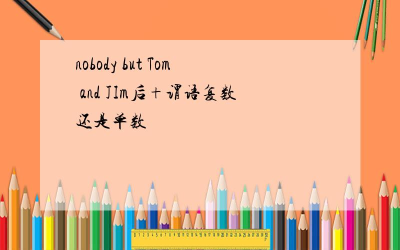 nobody but Tom and JIm后+谓语复数还是单数