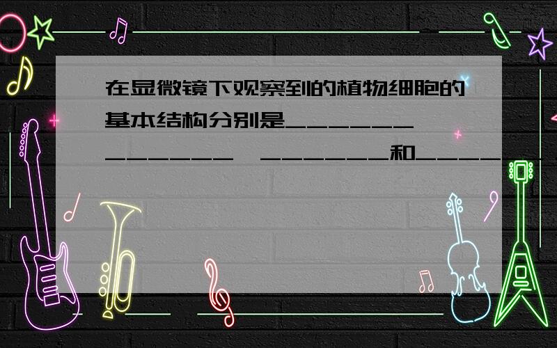 在显微镜下观察到的植物细胞的基本结构分别是______、______、______和______．