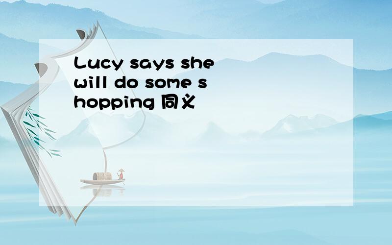 Lucy says she will do some shopping 同义