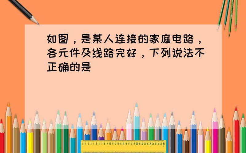 如图，是某人连接的家庭电路，各元件及线路完好，下列说法不正确的是（　　）