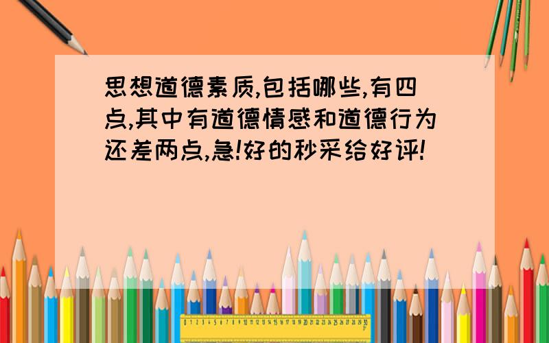 思想道德素质,包括哪些,有四点,其中有道德情感和道德行为还差两点,急!好的秒采给好评!