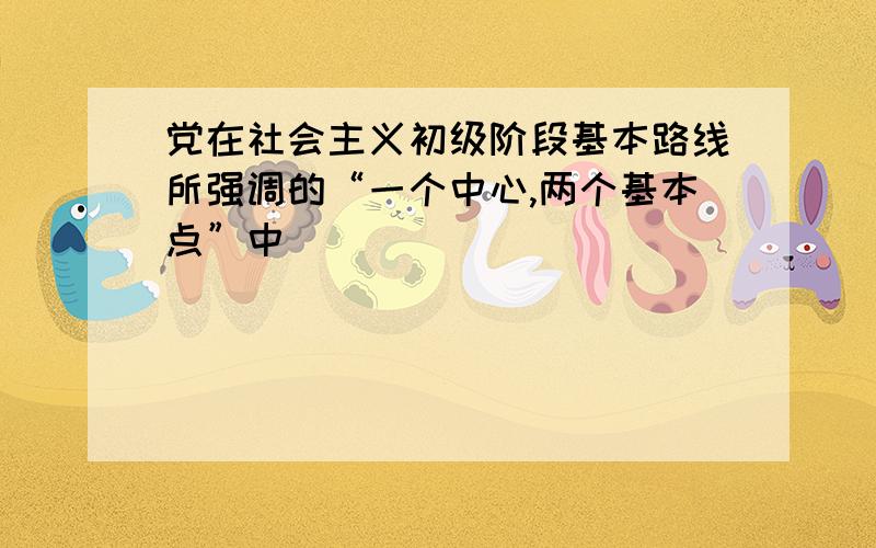 党在社会主义初级阶段基本路线所强调的“一个中心,两个基本点”中