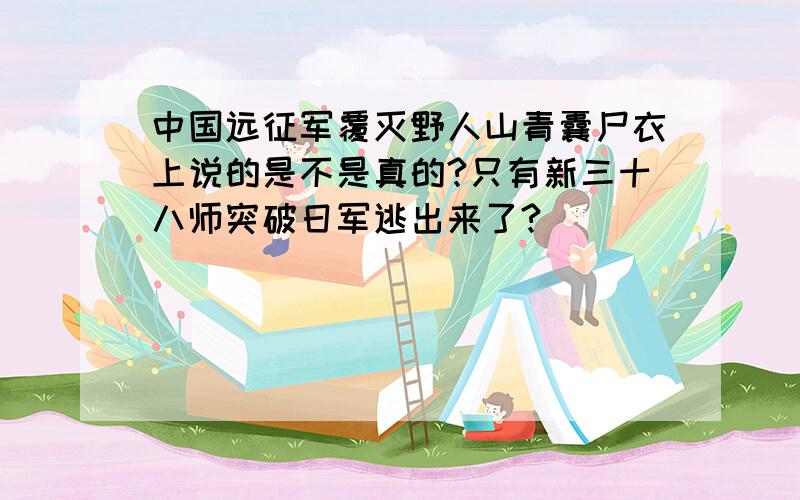 中国远征军覆灭野人山青囊尸衣上说的是不是真的?只有新三十八师突破日军逃出来了?