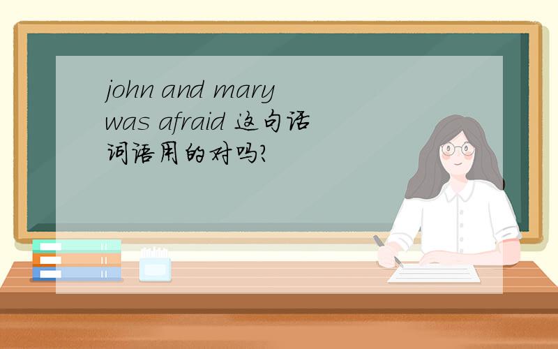 john and mary was afraid 这句话词语用的对吗?