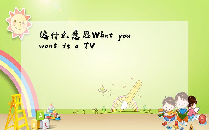 这什么意思What you want is a TV