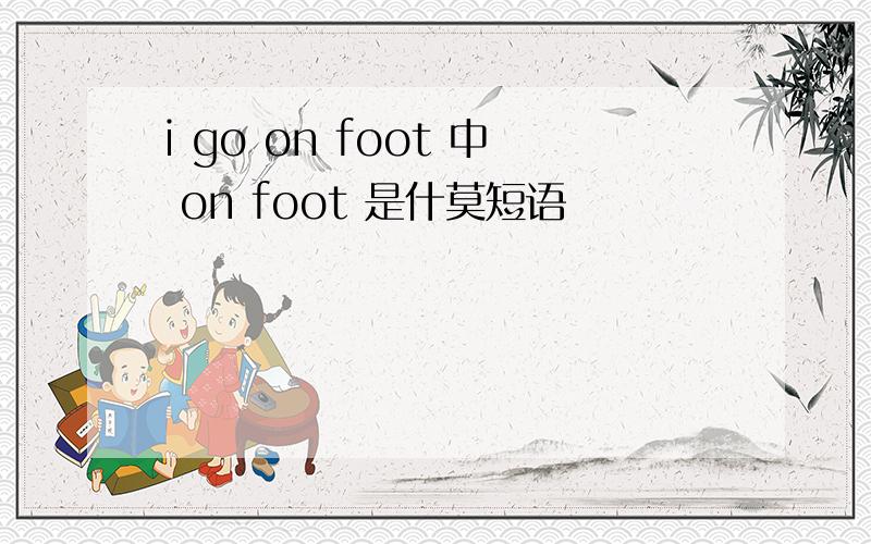 i go on foot 中 on foot 是什莫短语