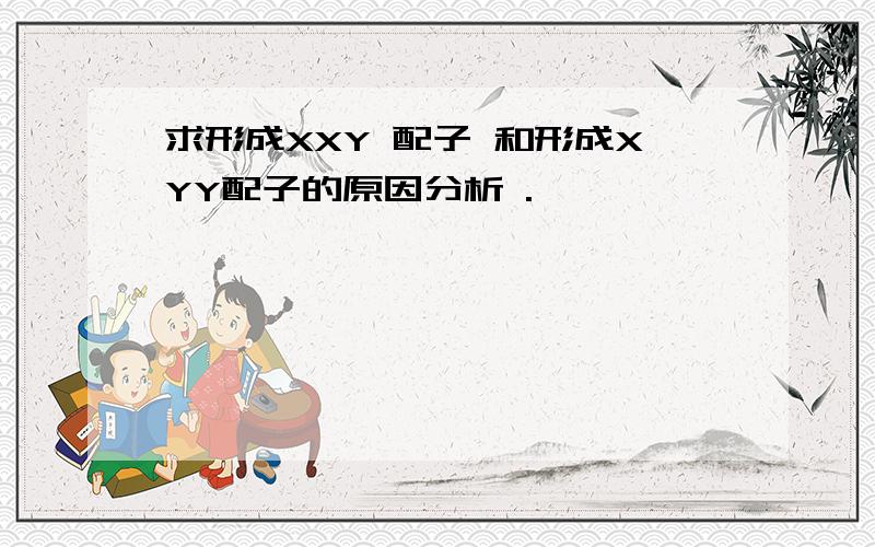 求形成XXY 配子 和形成XYY配子的原因分析 .