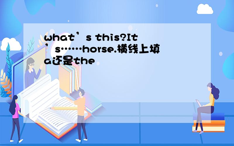 what’s this?It’s……horse.横线上填a还是the