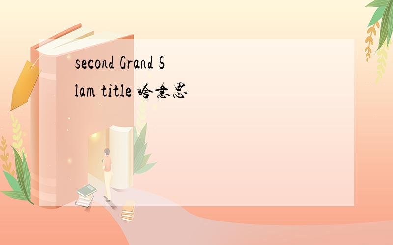 second Grand Slam title 啥意思