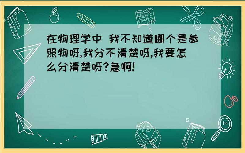 在物理学中 我不知道哪个是参照物呀,我分不清楚呀,我要怎么分清楚呀?急啊!