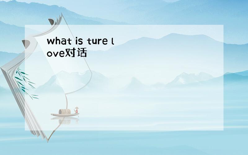 what is ture love对话