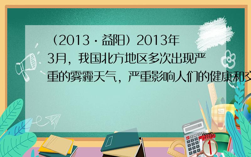 （2013•益阳）2013年3月，我国北方地区多次出现严重的雾霾天气，严重影响人们的健康和交通出行，下列现象与雾霾天气的