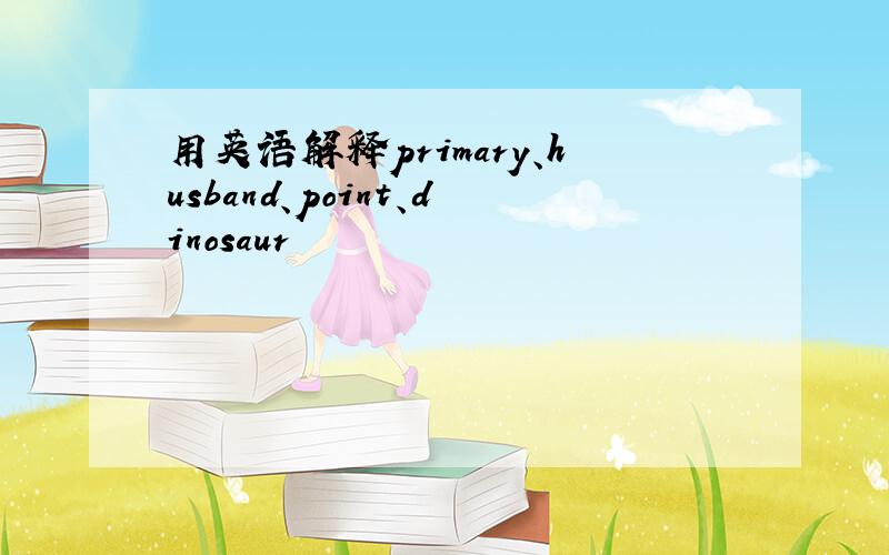 用英语解释primary、husband、point、dinosaur