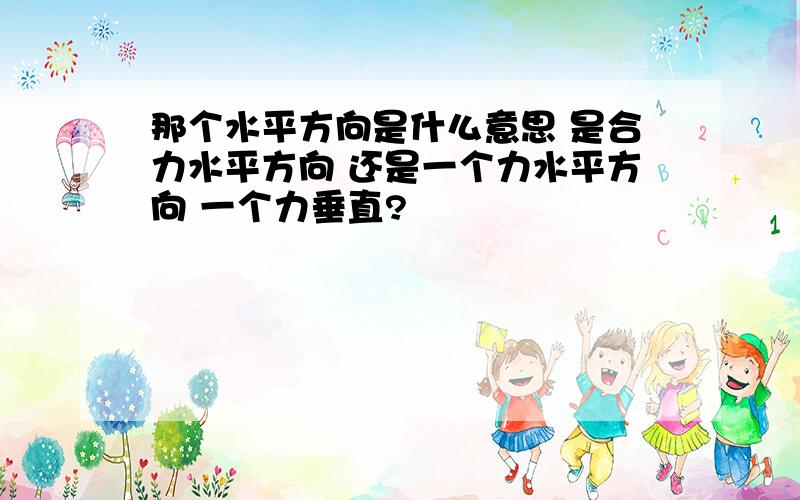 那个水平方向是什么意思 是合力水平方向 还是一个力水平方向 一个力垂直?