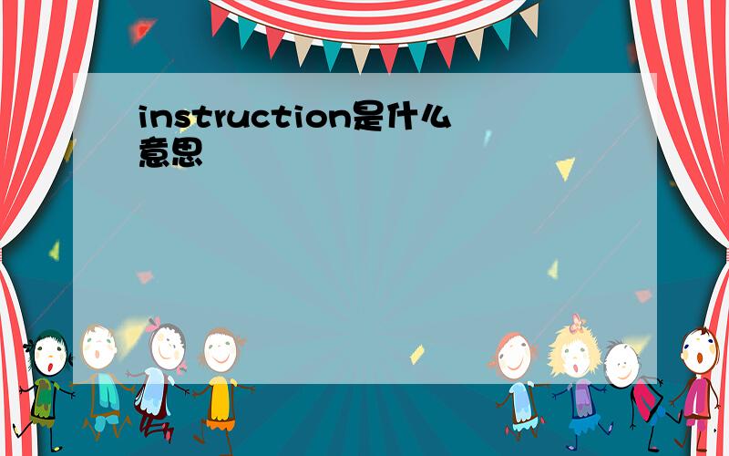 instruction是什么意思