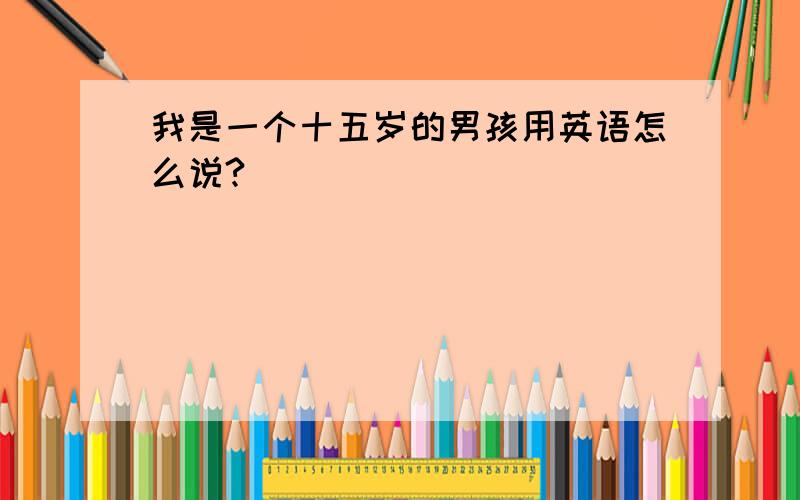 我是一个十五岁的男孩用英语怎么说?