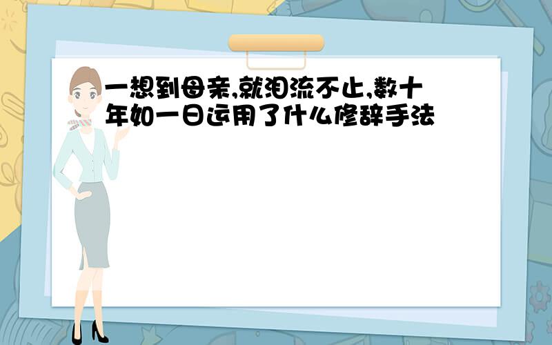 一想到母亲,就泪流不止,数十年如一日运用了什么修辞手法