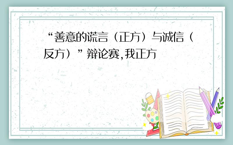 “善意的谎言（正方）与诚信（反方）”辩论赛,我正方