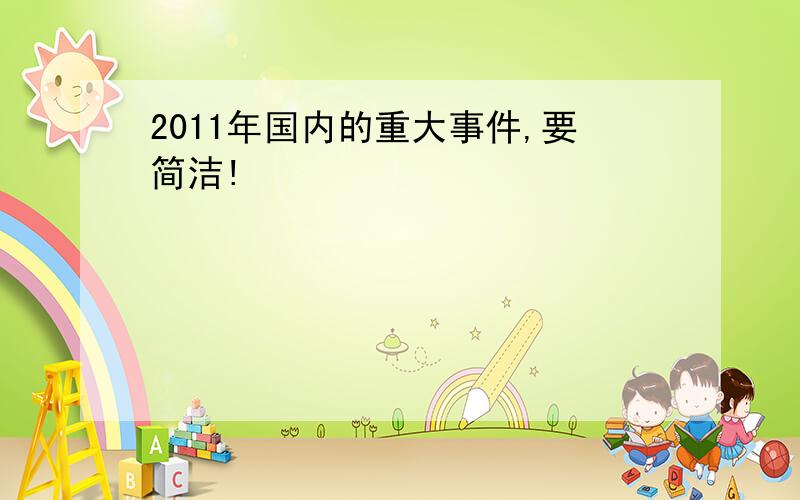 2011年国内的重大事件,要简洁!