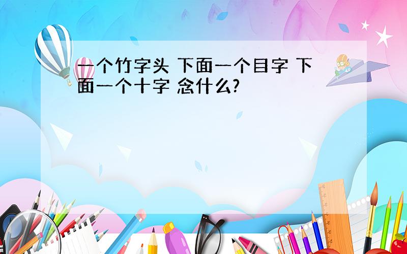 一个竹字头 下面一个目字 下面一个十字 念什么?