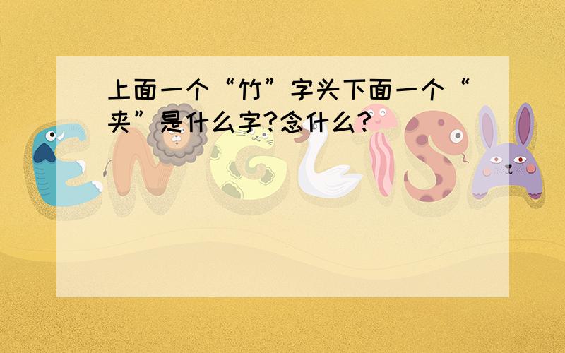 上面一个“竹”字头下面一个“夹”是什么字?念什么?