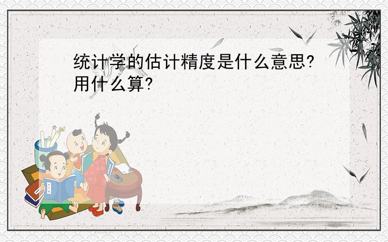 统计学的估计精度是什么意思?用什么算?