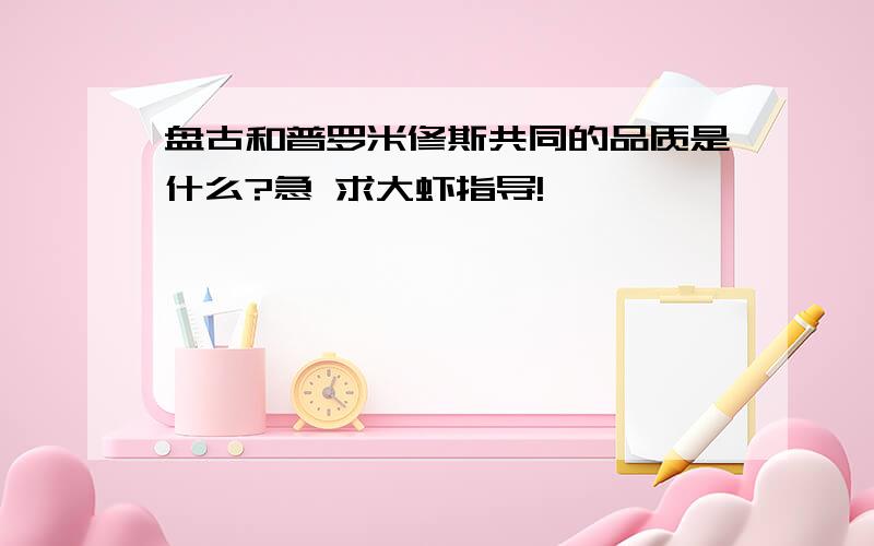 盘古和普罗米修斯共同的品质是什么?急 求大虾指导!