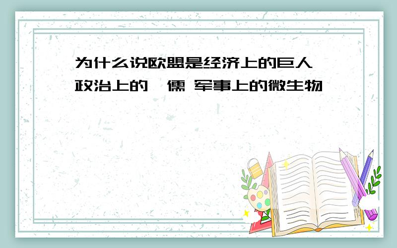 为什么说欧盟是经济上的巨人 政治上的侏儒 军事上的微生物