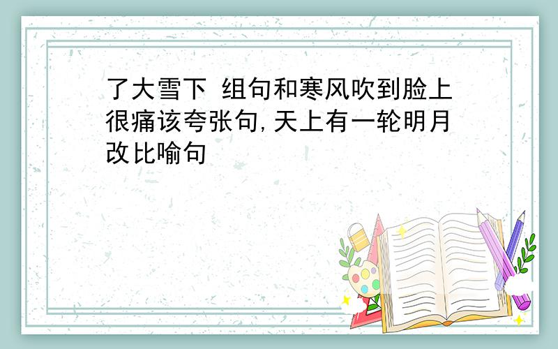 了大雪下 组句和寒风吹到脸上很痛该夸张句,天上有一轮明月改比喻句