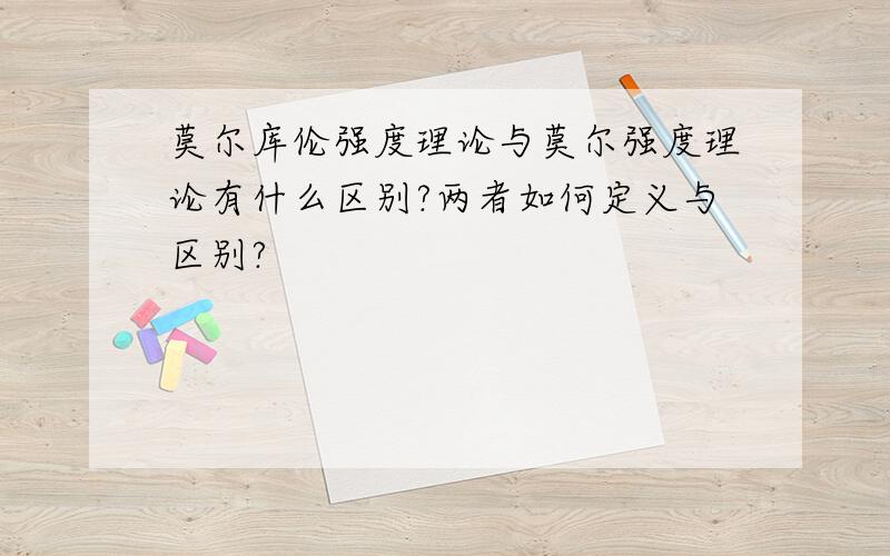 莫尔库伦强度理论与莫尔强度理论有什么区别?两者如何定义与区别?