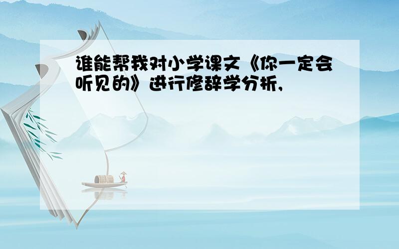 谁能帮我对小学课文《你一定会听见的》进行修辞学分析,