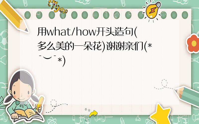 用what/how开头造句(多么美的一朵花)谢谢亲们(*¯︶¯*)