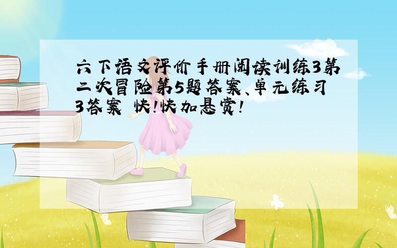 六下语文评价手册阅读训练3第二次冒险第5题答案、单元练习3答案 快!快加悬赏!