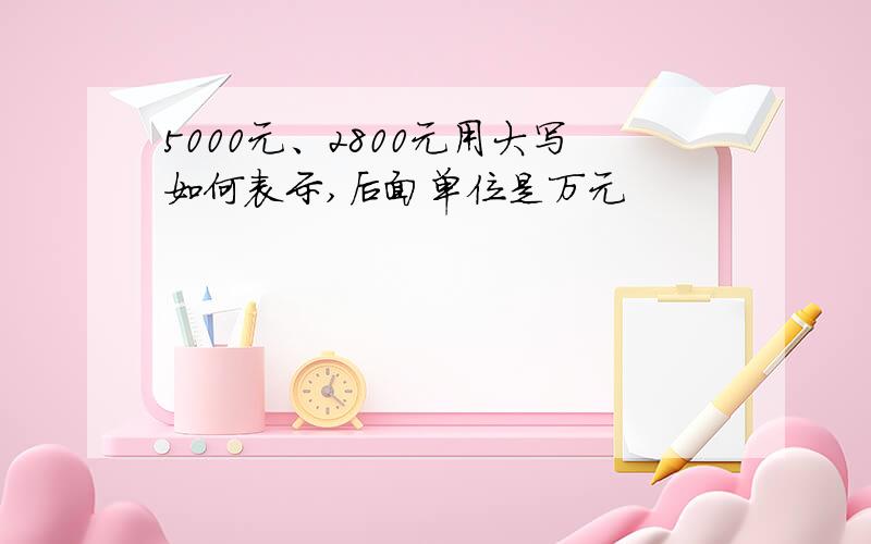 5000元、2800元用大写如何表示,后面单位是万元