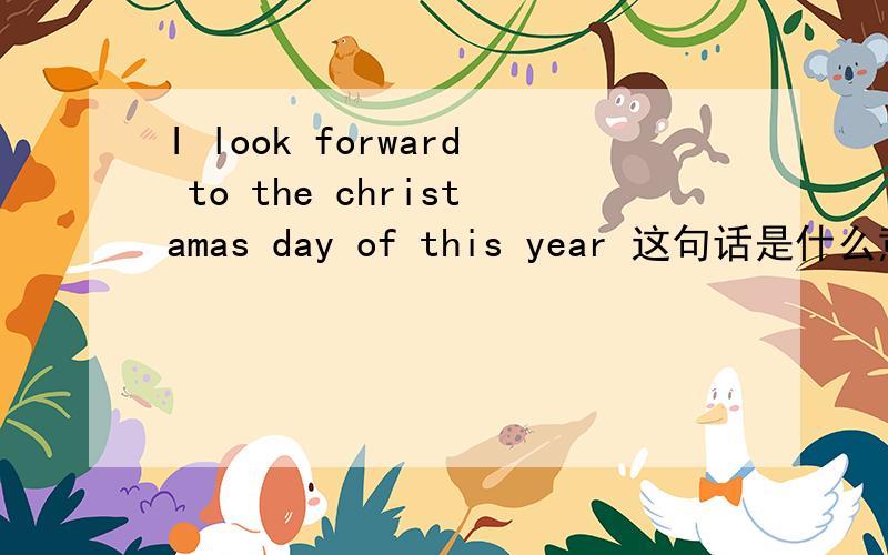 I look forward to the christamas day of this year 这句话是什么意思