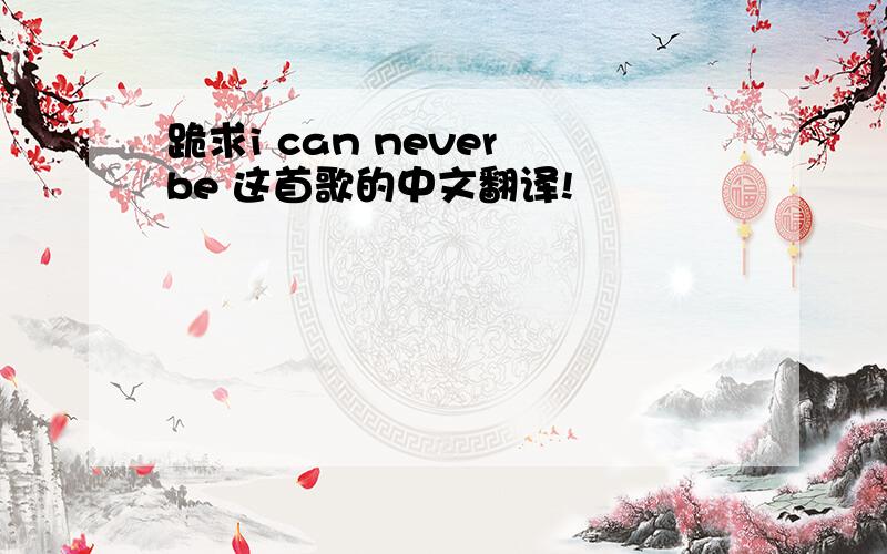 跪求i can never be 这首歌的中文翻译!