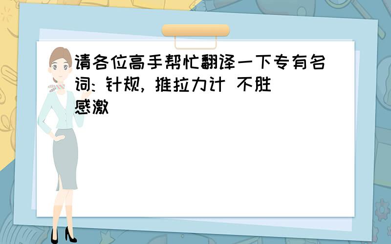 请各位高手帮忙翻译一下专有名词: 针规, 推拉力计 不胜感激