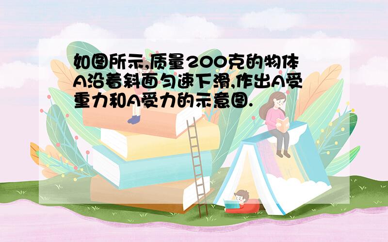 如图所示,质量200克的物体A沿着斜面匀速下滑,作出A受重力和A受力的示意图.