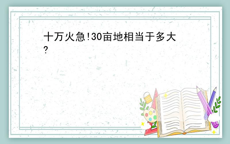 十万火急!30亩地相当于多大?