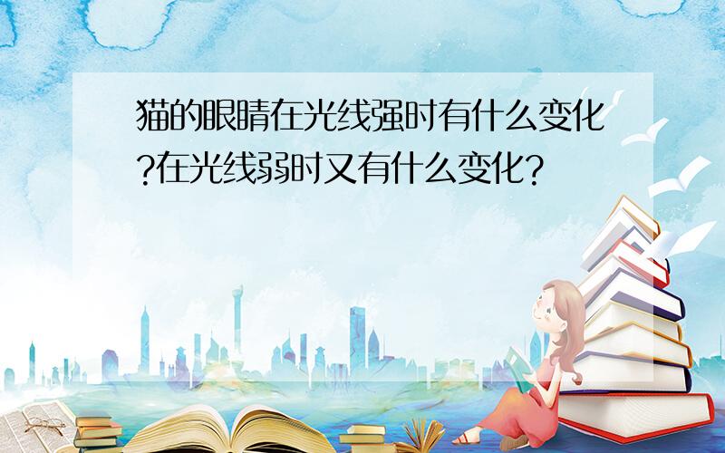 猫的眼睛在光线强时有什么变化?在光线弱时又有什么变化?